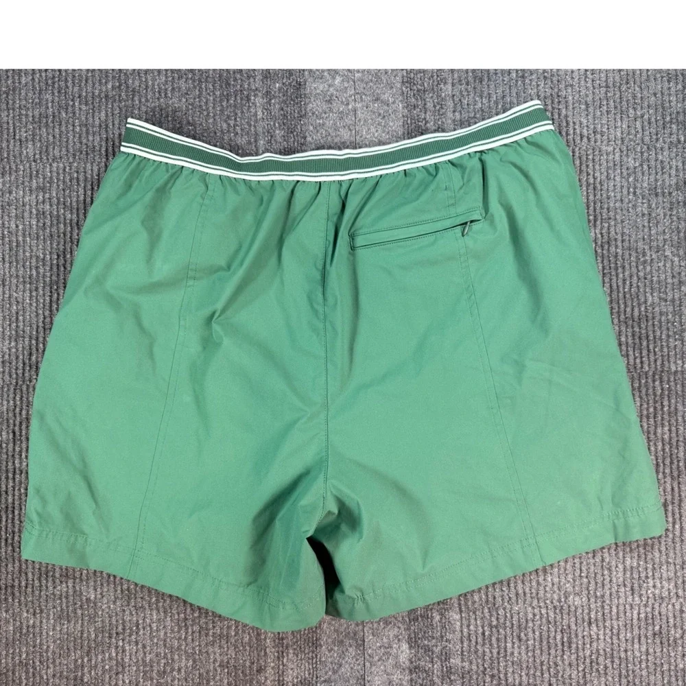 Vineyard Vines Mens Performance Shorts Green XL Elastic Waist Striped Trim 5.5in